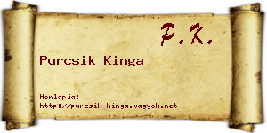 Purcsik Kinga névjegykártya